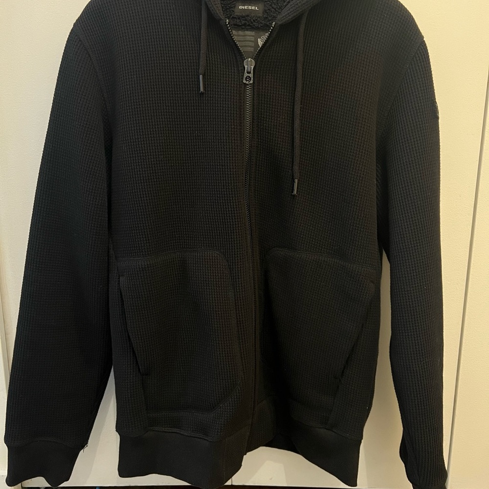Diesel Black Zip Up Sweater Classic Design